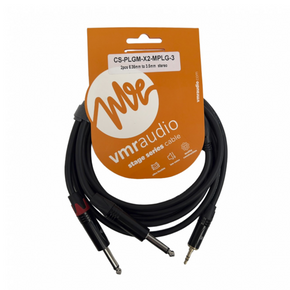 Cable De Audio Mini Plug Stereo A 2 Plug 1/4 De 3 Metros